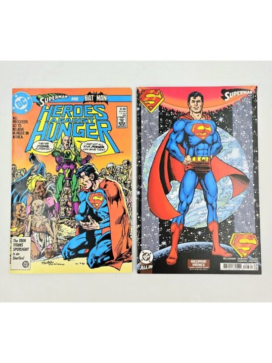 DC Other - SUPERMAN #27 GEORGE PEREZ LEGACY VARIANT + Heroes Against Hunger #1 Batman